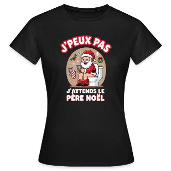 Noël 2025 Drôle Père Noël Mignon Cadeau - Frauen T-Shirt - Schwarz - Vorne - AI Model Female 172 dark (172cm)