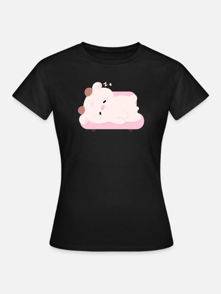Müde Kuh - Frauen T-Shirt - Schwarz