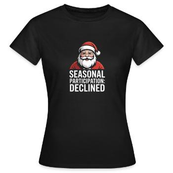 Participation saisonnière déclinée Amortissement de Noël - T-shirt Femme - noir - Devant - AI Model Female 172 dark (172cm)