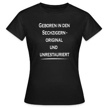 Born in the Sixties Original - Women's T-Shirt - black - Front - AI Model Female 172 dark (172cm)