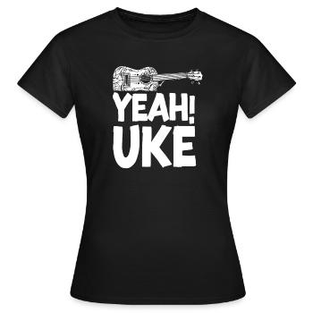 Hawaiian Ukulele Uke yes! Uke - Women's T-Shirt - black - Front - AI Model Female 172 dark (172cm)