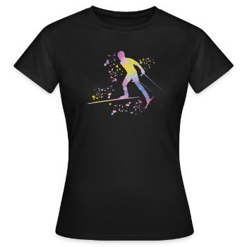 Ski de fond Ski de fond - T-shirt Femme - noir - Devant - AI Model Female 172 dark (172cm)