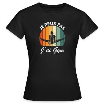 Ich kann nicht im Fitnessstudio - Frauen T-Shirt - Schwarz - Vorne - AI Model Female 172 dark (172cm)