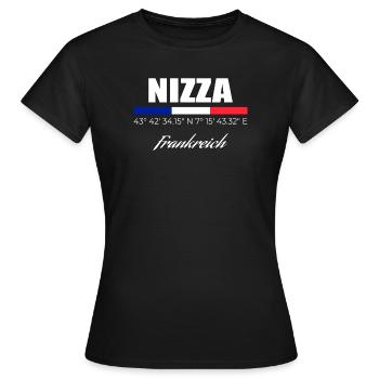 Nizza - Frauen T-Shirt - Schwarz - Vorne - AI Model Female 172 dark (172cm)