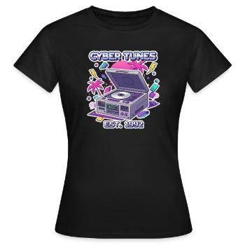 Cyber Tunes 1992 – Retro CD Player Design - Frauen T-Shirt - Schwarz - Vorne - AI Model Female 172 dark (172cm)