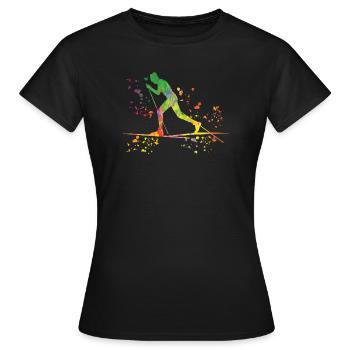 Ski de fond Ski de fond - T-shirt Femme - noir - Devant - AI Model Female 172 dark (172cm)