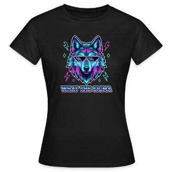 What The Sigma Wolf - Women's T-Shirt - black - Front - AI Model Female 172 dark (172cm)