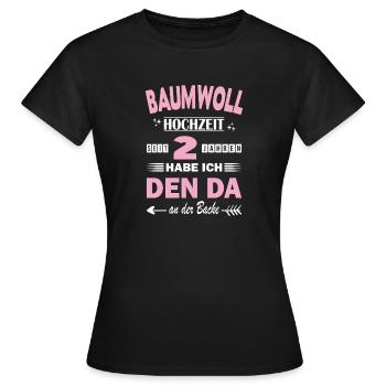 2nd Wedding Anniversary Anniversary Wife Gift - Women's T-Shirt - black - Front - AI Model Female 172 dark (172cm)