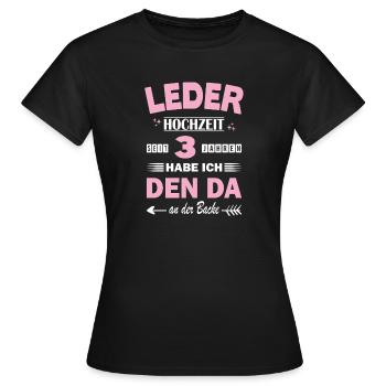 3e anniversaire de mariage Mariage Mariage Anniversaire de mariage Cadeau de mariage - T-shirt Femme - noir - Devant - AI Model Female 172 dark (172cm)