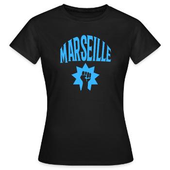 Marseille - Frauen T-Shirt - Schwarz - Vorne - AI Model Female 172 dark (172cm)