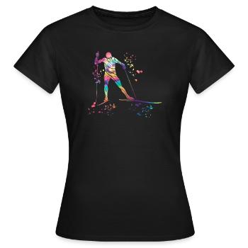 Ski de fond Ski de fond - T-shirt Femme - noir - Devant - AI Model Female 172 dark (172cm)