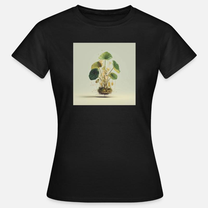 TechnoPlant: Golden Knots - Women's T-Shirt - black