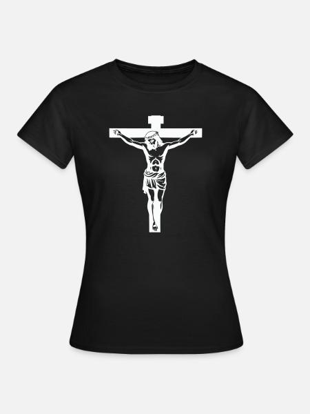 Jesus Kreuz - Frauen T-Shirt - Schwarz