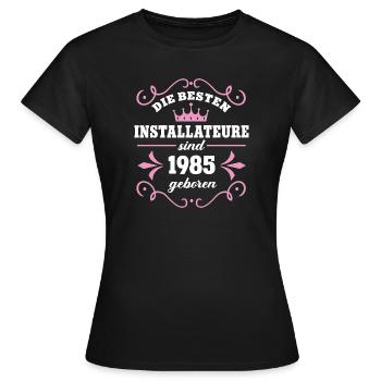 Plumber Birthday 1985 Born 85 - Women's T-Shirt - black - Front - AI Model Female 172 dark (172cm)