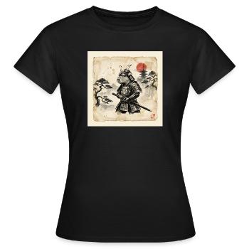 Samouraï guerrier japonais capybara - T-shirt Femme - noir - Devant - AI Model Female 172 dark (172cm)