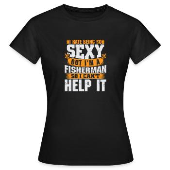 Pêcheur sportif pêcheur pêcheur Pêcheur Dit - T-shirt Femme - noir - Devant - AI Model Female 172 dark (172cm)