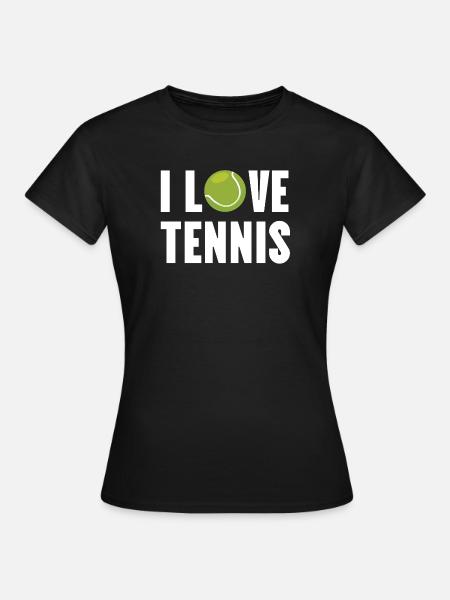 Ich liebe Tennis - Frauen T-Shirt - Schwarz
