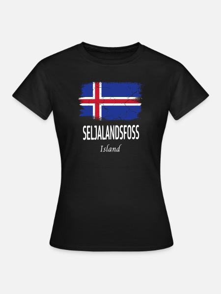 Seljalandsfoss - Frauen T-Shirt - Schwarz