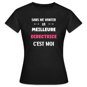 Directrice - T-shirt Femme - noir - Devant - AI Model Female 172 dark (172cm)