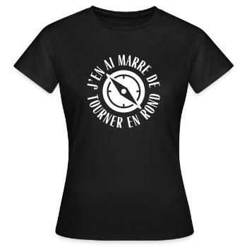 J'en ai marre de tourner en rond - T-shirt Femme - noir - Devant - AI Model Female 172 dark (172cm)