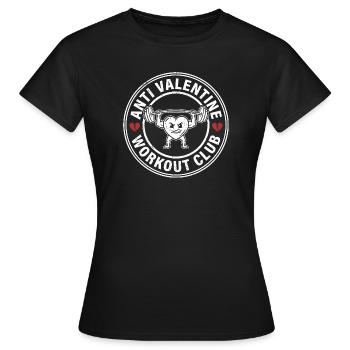 Club d’entraînement anti-Saint-Valentin Drôle Anti Valentine - T-shirt Femme - noir - Devant - AI Model Female 172 dark (172cm)