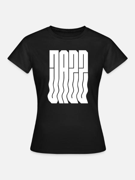 Kräftiges, welliges Jazz-Logo-Design - Frauen T-Shirt - Schwarz