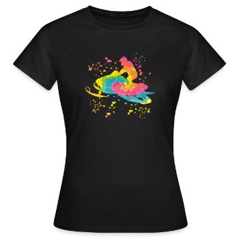 Aventure vibrante en motoneige Skidoo - T-shirt Femme - noir - Devant - AI Model Female 172 dark (172cm)