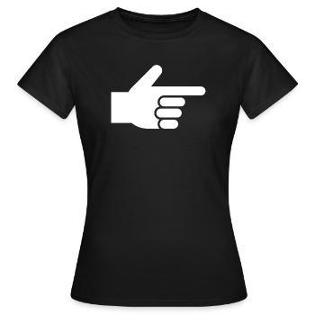 Main, index, index - T-shirt Femme - noir - Devant - AI Model Female 172 dark (172cm)