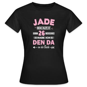 Mariage de Jade 26e anniversaire de mariage Épouse - T-shirt Femme - noir - Devant - AI Model Female 172 dark (172cm)