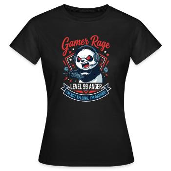 Gamer Panda Level 99 Rage - Women's T-Shirt - black - Front - AI Model Female 172 dark (172cm)