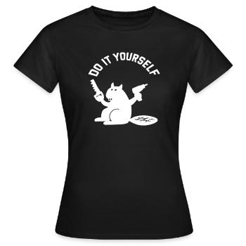 Rizinusbricolage, mach es selbst - Frauen T-Shirt - Schwarz - Vorne - AI Model Female 172 dark (172cm)