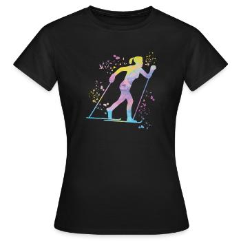 Ski de fond Ski de fond - T-shirt Femme - noir - Devant - AI Model Female 172 dark (172cm)