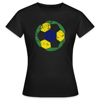 Brazil Soccer Ball Fußball - Frauen T-Shirt - Schwarz - Vorne - AI Model Female 172 dark (172cm)