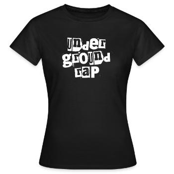 Underground-Rap-Typografie - Frauen T-Shirt - Schwarz - Vorne - AI Model Female 172 dark (172cm)
