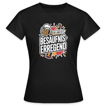 Die Lage Ist Besäufniserregend Saufen Party Bier - Frauen T-Shirt - Schwarz - Vorne - AI Model Female 172 dark (172cm)