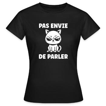 Die grummelige Katze will nicht reden - Frauen T-Shirt - Schwarz - Vorne - AI Model Female 172 dark (172cm)