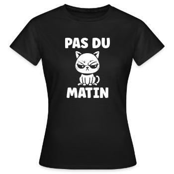 Morgen, grummelige Katze - Frauen T-Shirt - Schwarz - Vorne - AI Model Female 172 dark (172cm)