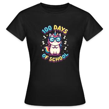 100e jour d’école 100 jour d’école des enfants - T-shirt Femme - noir - Devant - AI Model Female 172 dark (172cm)