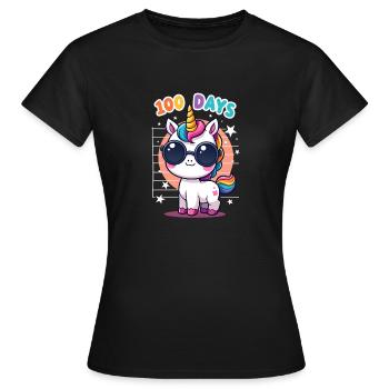 100e jour d’école 100 jour d’école des enfants - T-shirt Femme - noir - Devant - AI Model Female 172 dark (172cm)