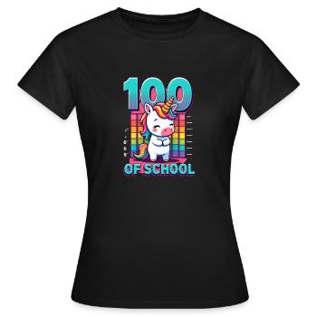 100e jour d’école 100 jour d’école des enfants - T-shirt Femme - noir - Devant - AI Model Female 172 dark (172cm)