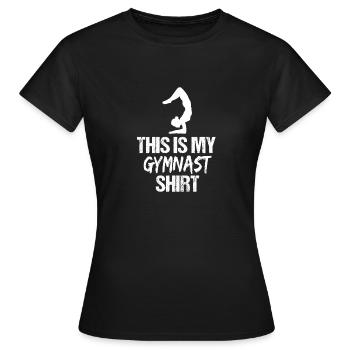 Voici mon t-shirt de gymnaste - cadeau drôle de gymnastique - T-shirt Femme - noir - Devant - AI Model Female 172 dark (172cm)