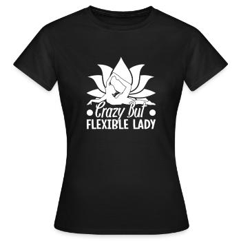 Passionnés de Pilates Dame folle mais flexible - T-shirt Femme - noir - Devant - AI Model Female 172 dark (172cm)