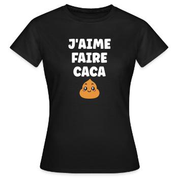 caca - T-shirt Femme - noir - Devant - AI Model Female 172 dark (172cm)
