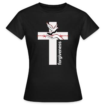 Vergebung Taubenkreuz Umarmung - Frauen T-Shirt - Schwarz - Vorne - AI Model Female 172 dark (172cm)