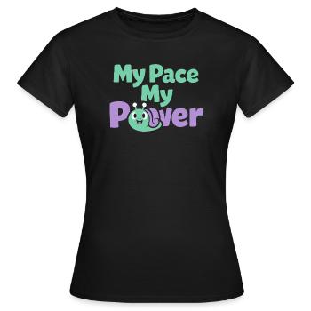 Sanfte Erziehungsidentität, Langsames - Frauen T-Shirt - Schwarz - Vorne - AI Model Female 172 dark (172cm)