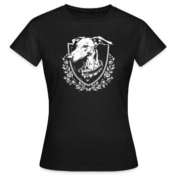 Hund Emblem mit Lorbeer - Frauen T-Shirt - Schwarz - Vorne - AI Model Female 172 dark (172cm)