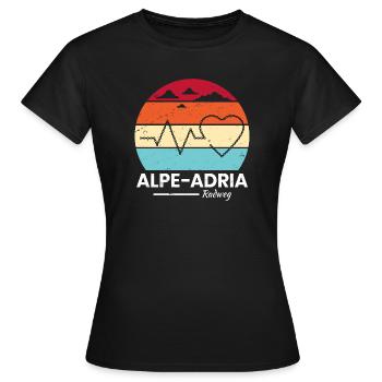 Alpe-Adria Fahrrad - Frauen T-Shirt - Schwarz - Vorne - AI Model Female 172 dark (172cm)
