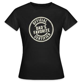 Lieblingskind Lustiges Offizielles Papas Lieblings - Frauen T-Shirt - Schwarz - Vorne - AI Model Female 172 dark (172cm)