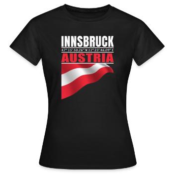 Innsbruck - Frauen T-Shirt - Schwarz - Vorne - AI Model Female 172 dark (172cm)