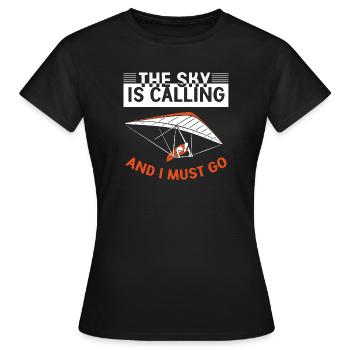 Gleitschirmfliegen Gleitschirmflieger Gleitschirm - Frauen T-Shirt - Schwarz - Vorne - AI Model Female 172 dark (172cm)